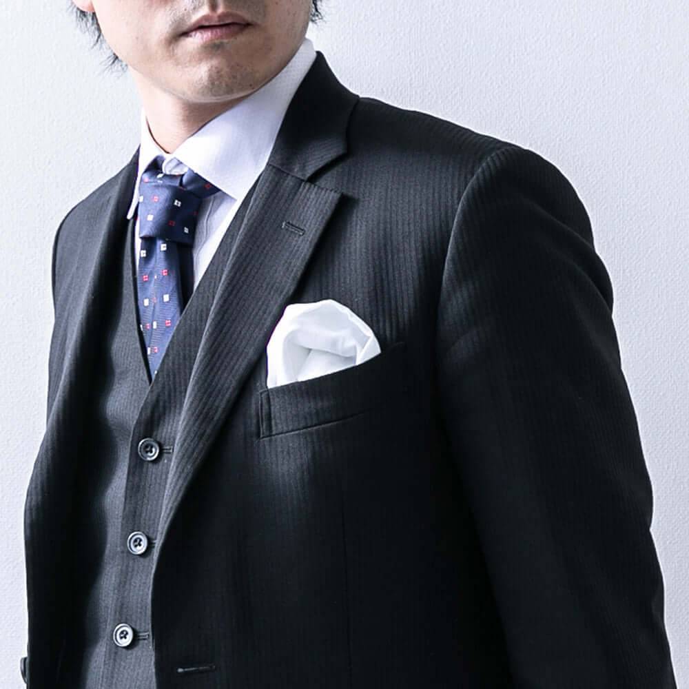 基本にして王道 リネン100%ポケットチーフ