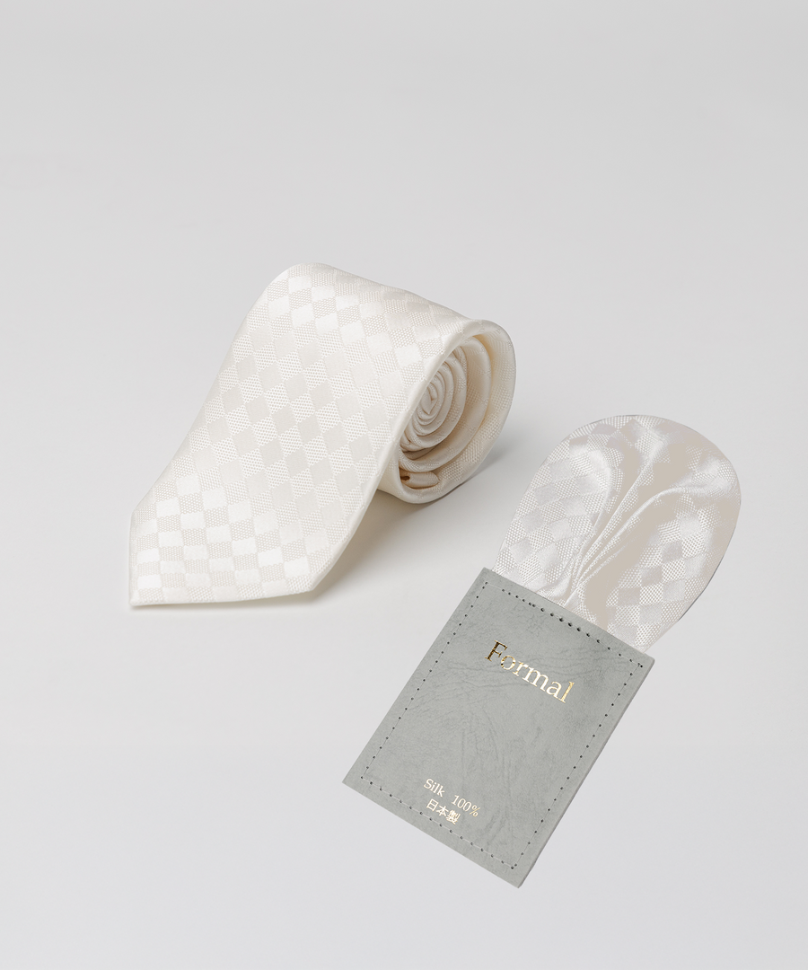 結婚式用ネクタイ・ワンタッチチーフセット