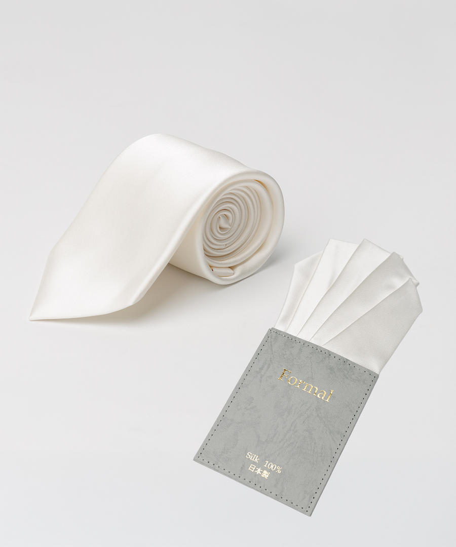 結婚式用ネクタイ・ワンタッチチーフセット