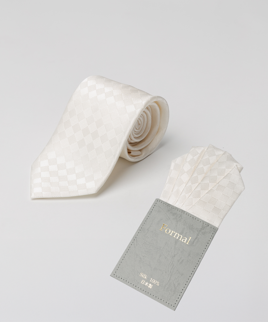 結婚式用ネクタイ・ワンタッチチーフセット