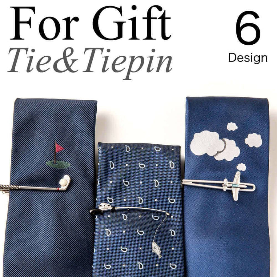 キュートなギフト ネクタイ＆ネクタイピンセットでひとつのデザインに。