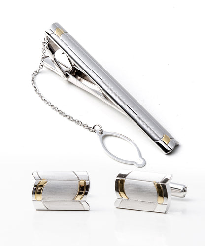 [セットで30%OFF] Silver925 ネクタイピン＆カフスセット