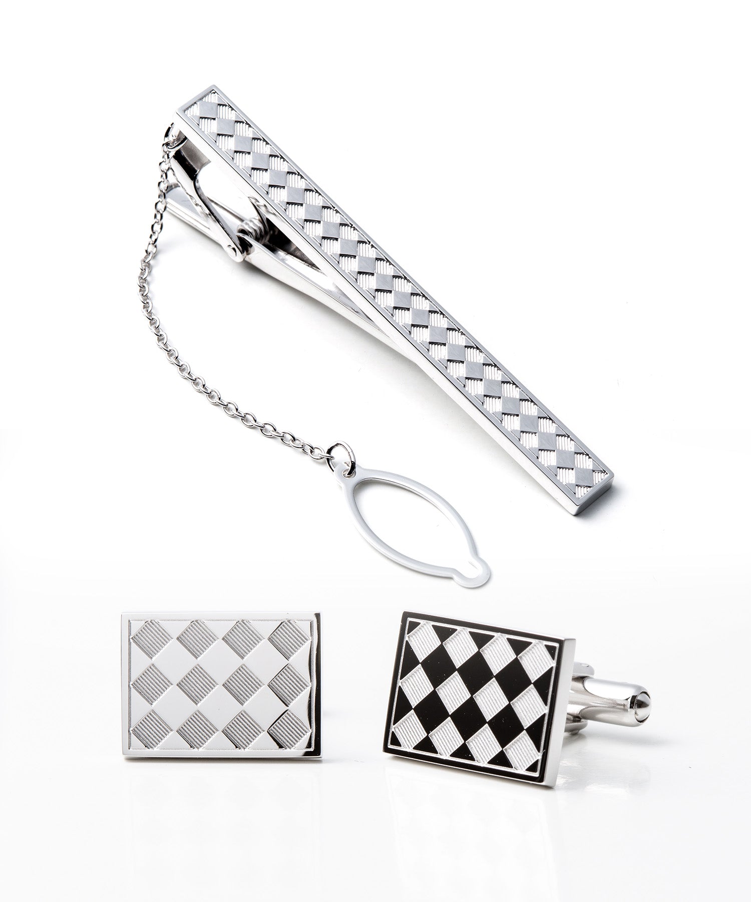 銀まとめ売り シルバー パール カフス ピンセット ネクタイピン】Silver925 ネクタイピン＆カフスセット silver