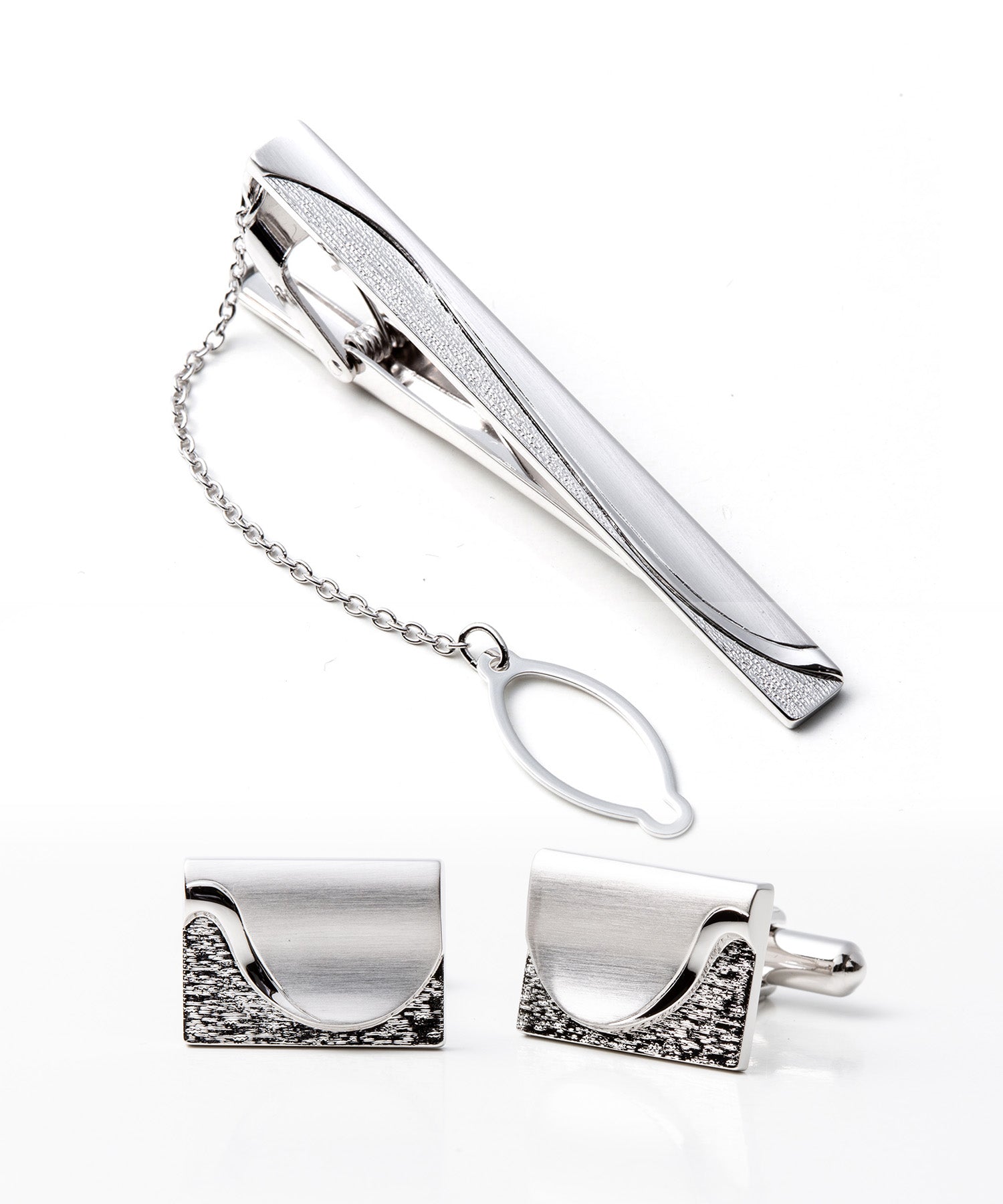 ネクタイピン】Silver925 ネクタイピン＆カフスセット silver silver