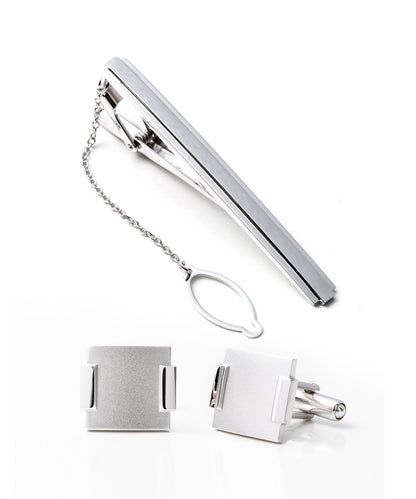 [セットで30%OFF] Silver925 ネクタイピン＆カフスセット