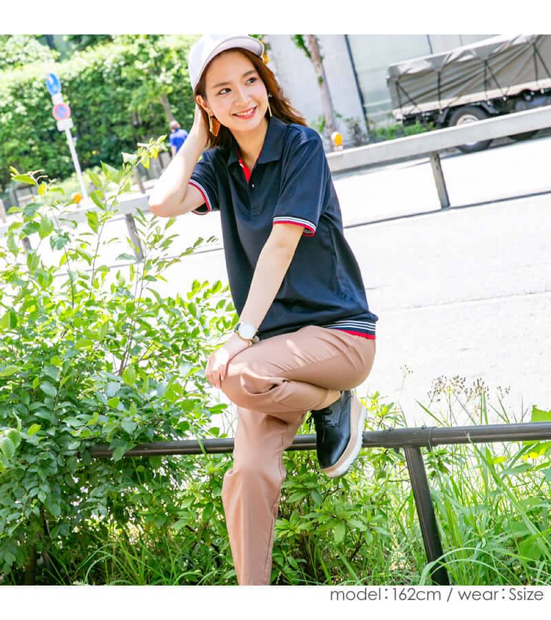 汗臭くならないポロシャツ ポリジン加工 ダブルライン