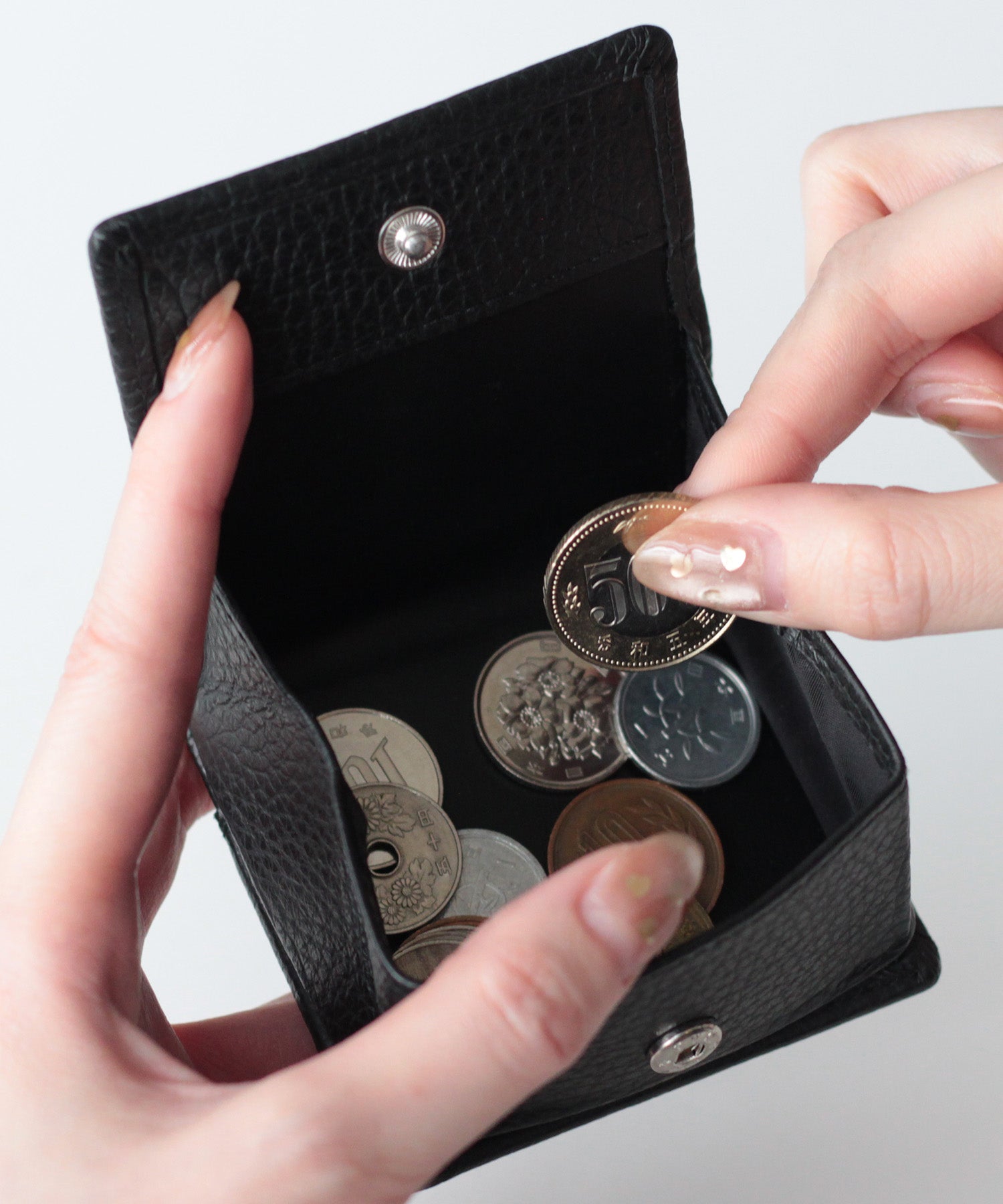 名入れ可】 leather ブラック 無地 1秒で雰囲気を上げるコインケース