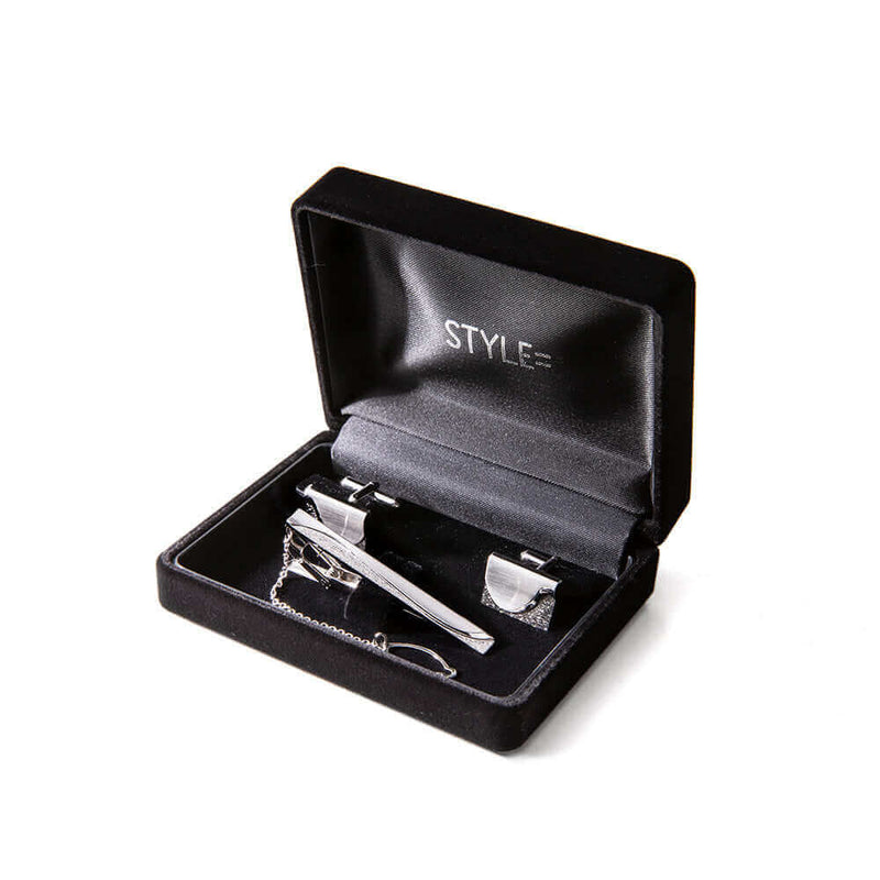 ネクタイピン】Silver925 ネクタイピン＆カフスセット silver silver