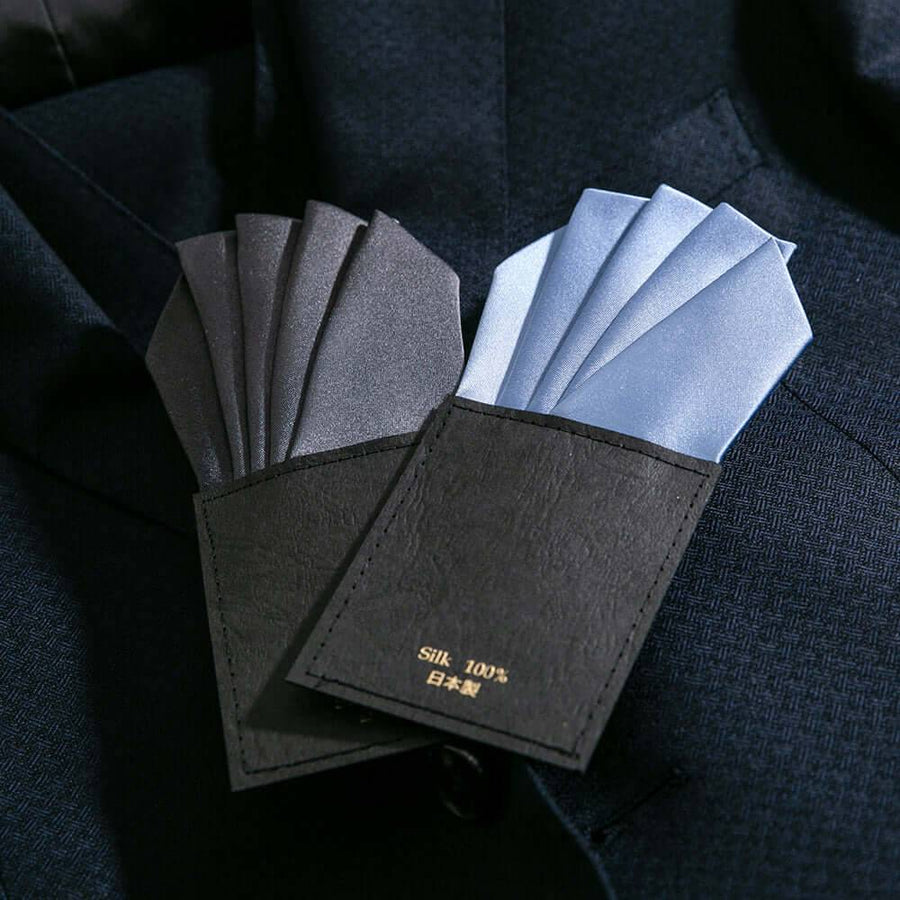 ワンタッチでカッコイイが一日中続く ポケットチーフ 5ピークス